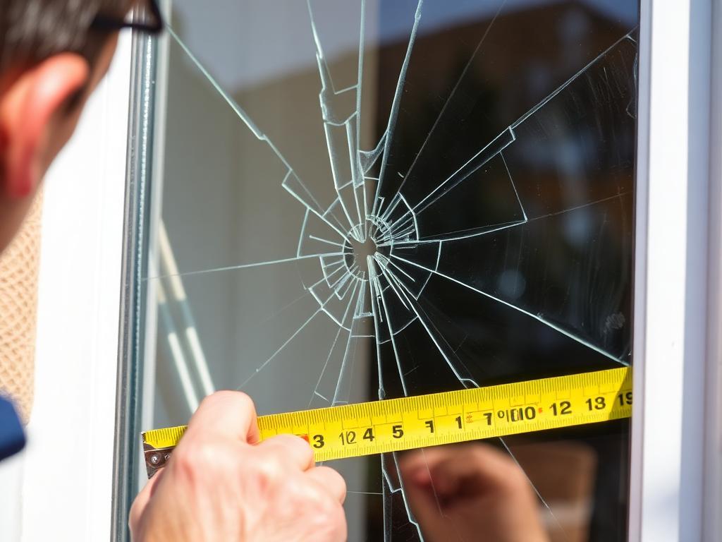 Broken window measured for Glass Replacement in Penrith